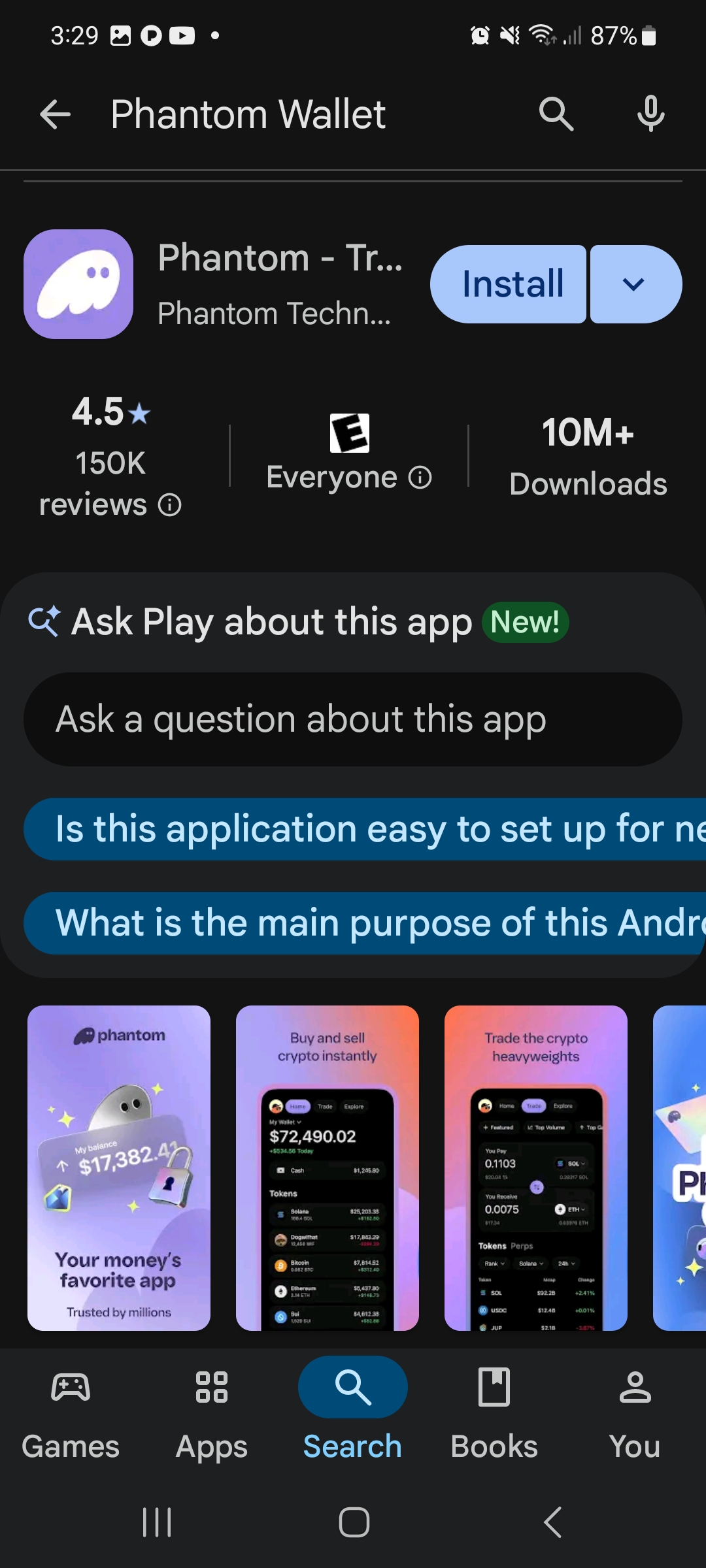 Phantom in the Play Store